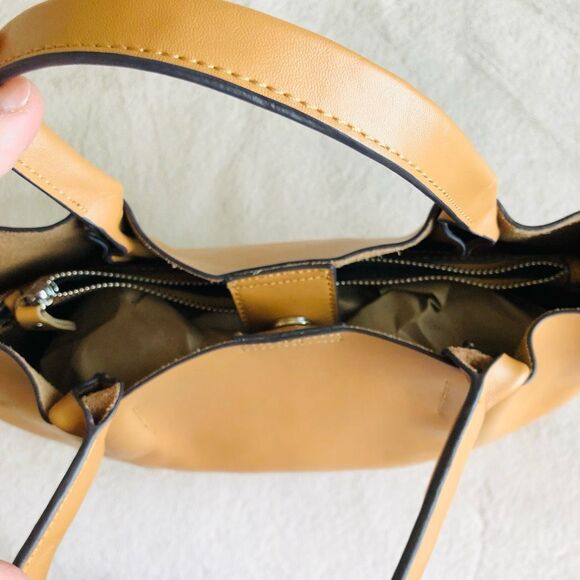 Co-Lab Cognac Vegan Leather Small Tote Bag - Picture 8 of 16